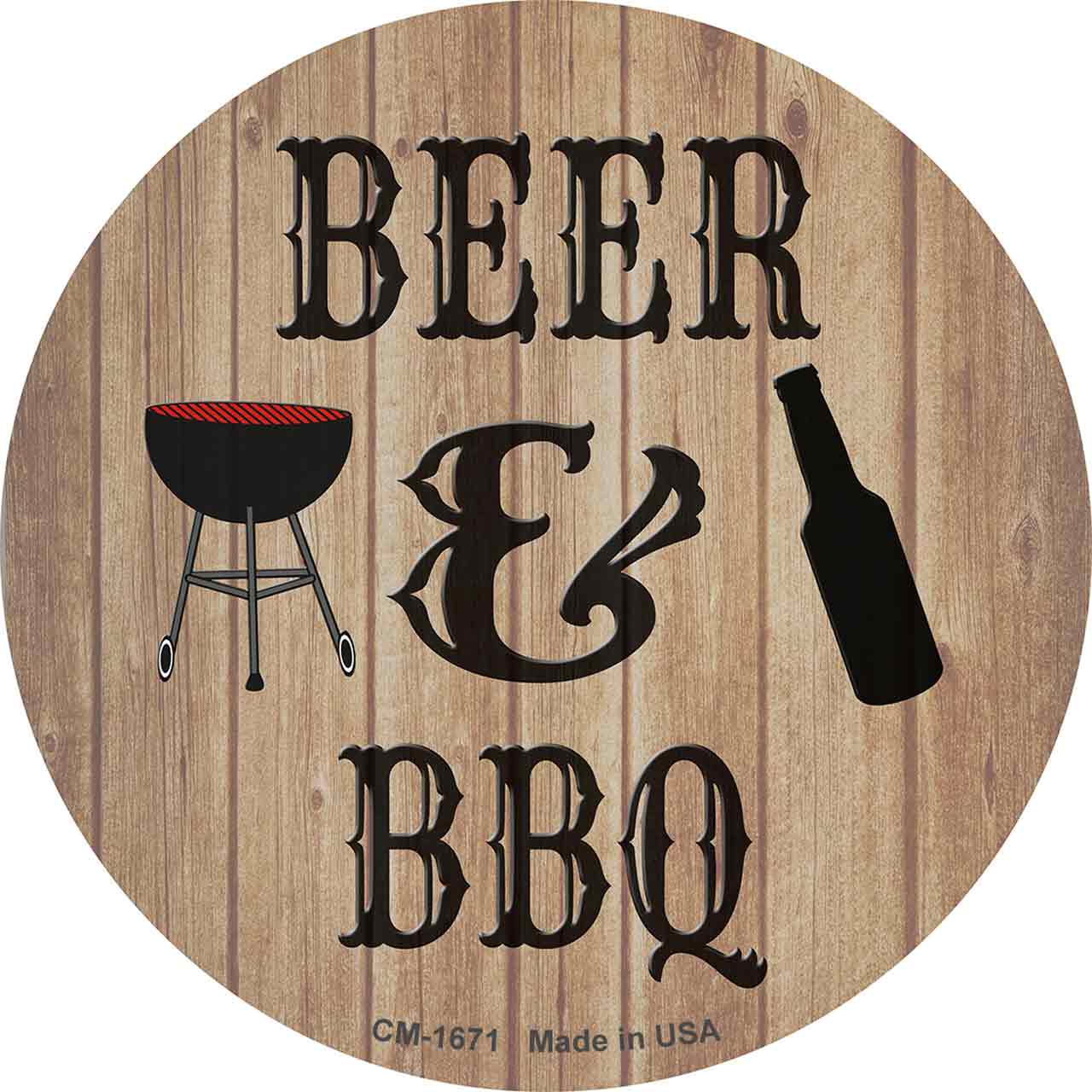 Beer And BBQ Novelty Circle Coaster Set of 4