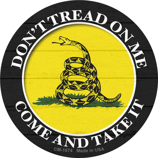 Come And Take It Gadsden Novelty Circle Coaster Set of 4