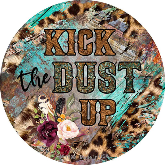 Kick The Dust Up Mixed Print Novelty Circle Coaster Set of 4