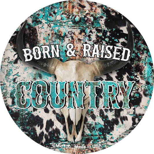 Born Raised Country Cow Print Novelty Circle Coaster Set of 4