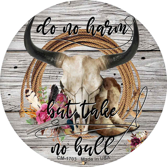 Do No Harm Take No Bull Wood Novelty Circle Coaster Set of 4