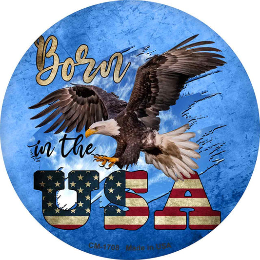 Eagle Born In The USA Blue Novelty Circle Coaster Set of 4