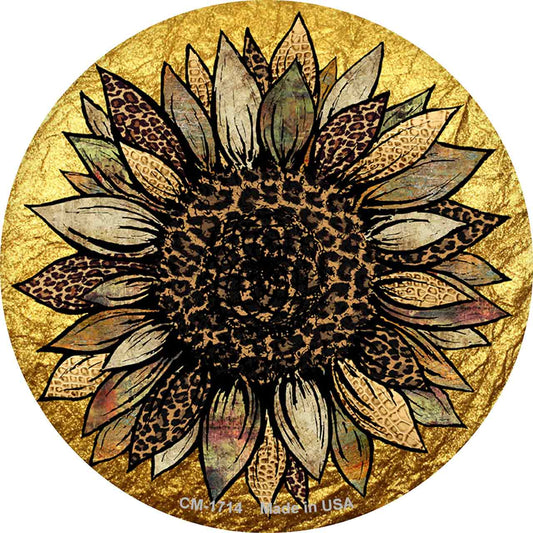 Western Sunflower Novelty Circle Coaster Set of 4