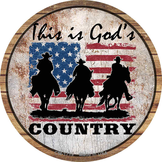 Gods Country Three Horsemen Novelty Circle Coaster Set of 4