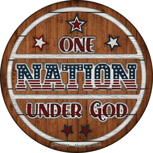 One Nation Wood Novelty Circle Coaster Set of 4