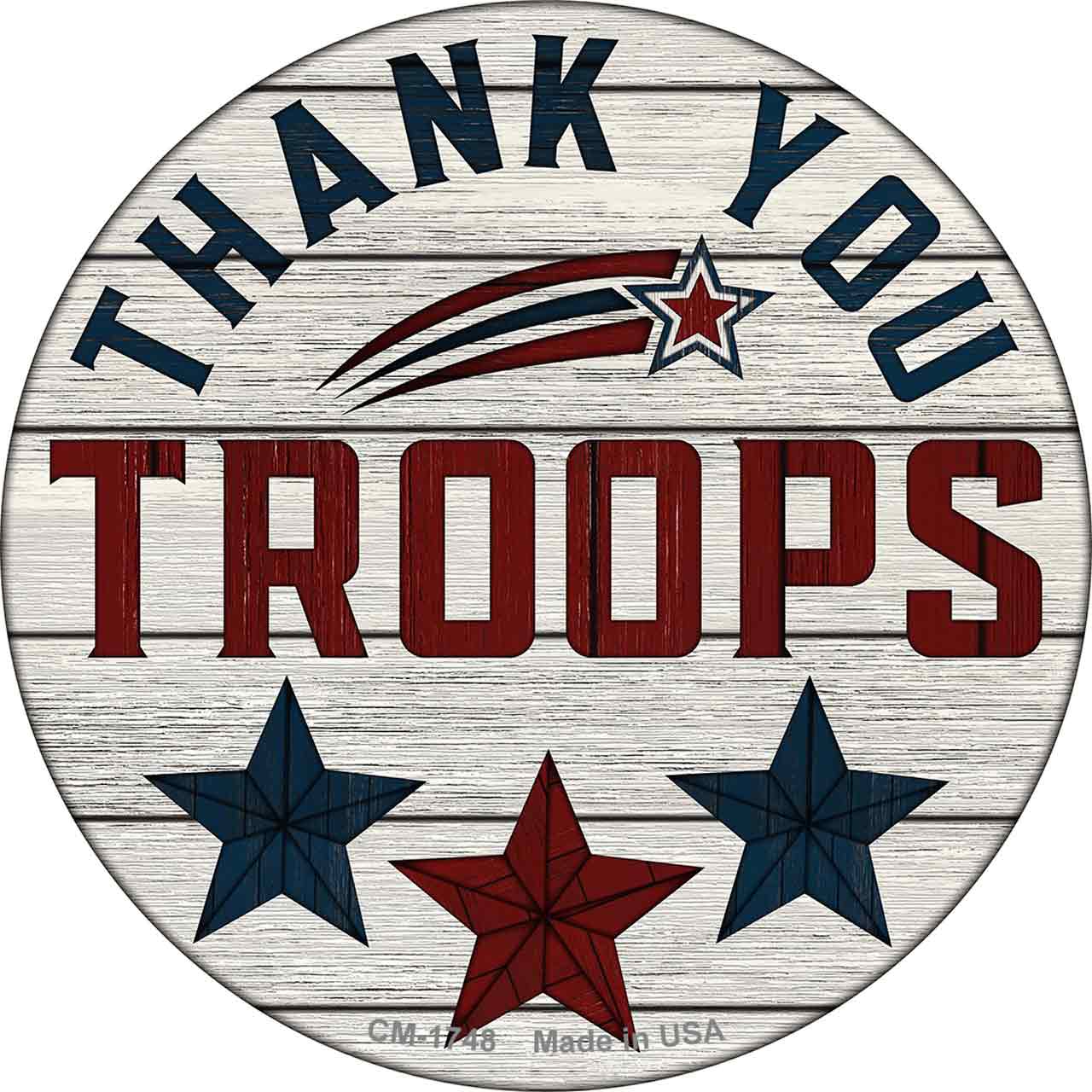 Thank You Troops Stars Novelty Circle Coaster Set of 4