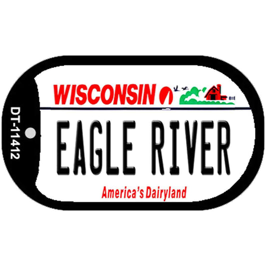 Eagle River Wisconsin Novelty Metal Dog Tag Necklace