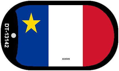 Acadian Canada Flag Novelty Metal Dog Tag Necklace