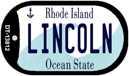 Lincoln Rhode Island Novelty Metal Dog Tag Necklace