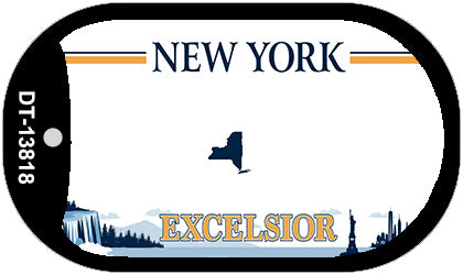 Excelsior New York Blank Novelty Metal Dog Tag Necklace