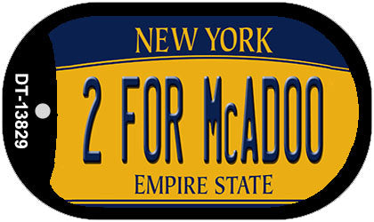 2 For McAdoo New York Novelty Metal Dog Tag Necklace