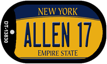 Allen 17 New York Novelty Metal Dog Tag Necklace