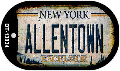 Allentown Excelsior New York Rusty Novelty Metal Dog Tag Necklace