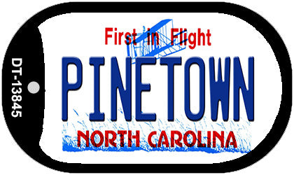 Pinetown North Carolina Novelty Metal Dog Tag Necklace