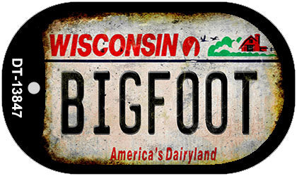 Bigfoot Wisconsin Novelty Metal Dog Tag Necklace