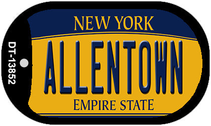 Allentown NY Yellow Novelty Metal Dog Tag Necklace