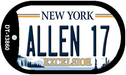 Allen 17 NY Excelsior Novelty Metal Dog Tag Necklace