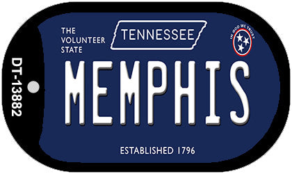 Memphis Tennessee Blue Novelty Metal Dog Tag Necklace