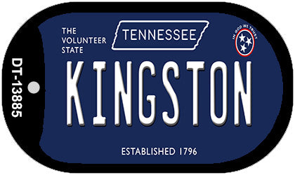 Kingston Tennessee Blue Novelty Metal Dog Tag Necklace