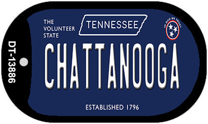 Chattanooga Tennessee Blue Novelty Metal Dog Tag Necklace