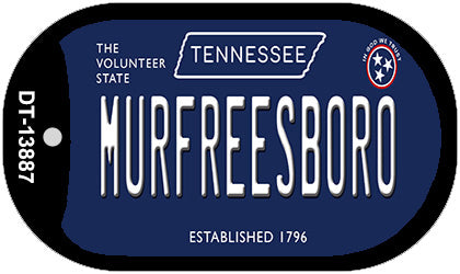Murfreesboro Tennessee Blue Novelty Metal Dog Tag Necklace
