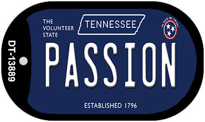 Passion Tennessee Blue Novelty Metal Dog Tag Necklace