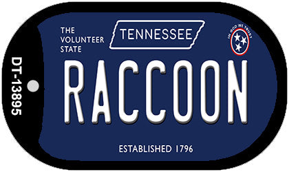 Raccoon Tennessee Blue Novelty Metal Dog Tag Necklace