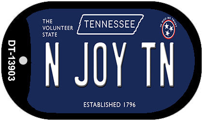 N Joy TN Tennessee Blue Novelty Metal Dog Tag Necklace