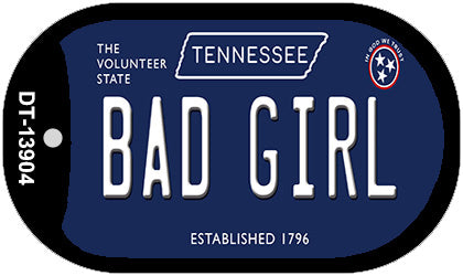 Bad Girl Tennessee Blue Novelty Metal Dog Tag Necklace