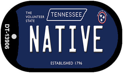 Native Tennessee Blue Novelty Metal Dog Tag Necklace