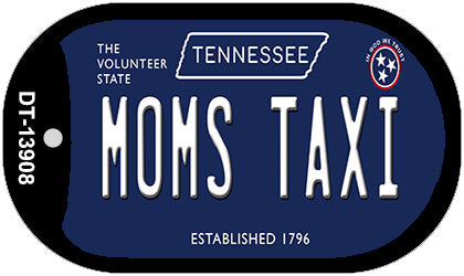 Moms Taxi Tennessee Blue Novelty Metal Dog Tag Necklace