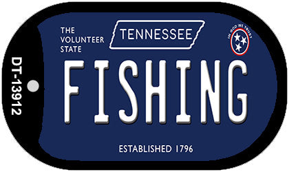 Fishing Tennessee Blue Novelty Metal Dog Tag Necklace