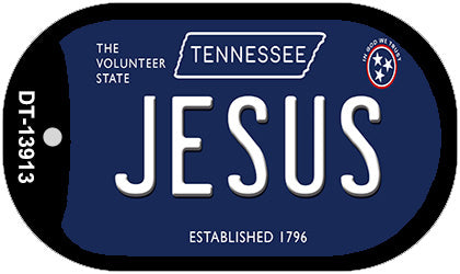 Jesus Tennessee Blue Novelty Metal Dog Tag Necklace