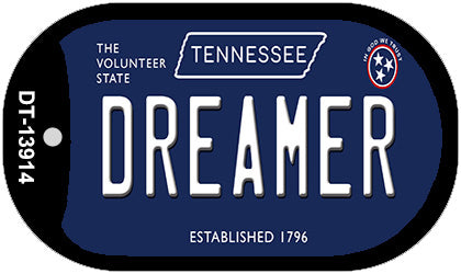 Dreamer Tennessee Blue Novelty Metal Dog Tag Necklace