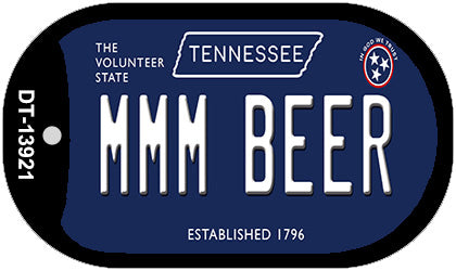 Mmm Beer Tennessee Blue Novelty Metal Dog Tag Necklace