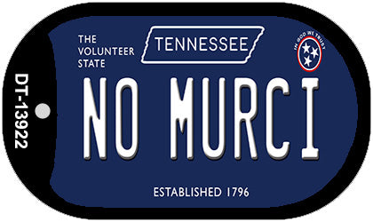 No Murci Tennessee Blue Novelty Metal Dog Tag Necklace