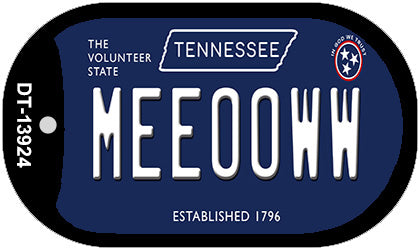 Meeooww Tennessee Blue Novelty Metal Dog Tag Necklace