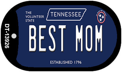 Best Mom Tennessee Blue Novelty Metal Dog Tag Necklace