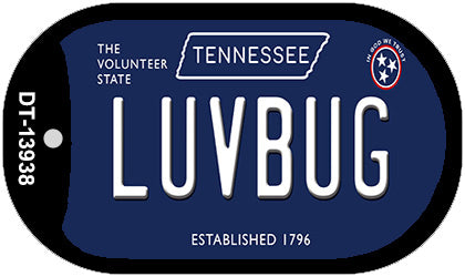 Luv Bug Tennessee Blue Novelty Metal Dog Tag Necklace