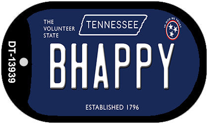 B Happy Tennessee Blue Novelty Metal Dog Tag Necklace