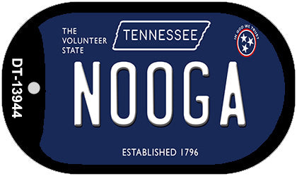 Nooga Tennessee Blue Novelty Metal Dog Tag Necklace