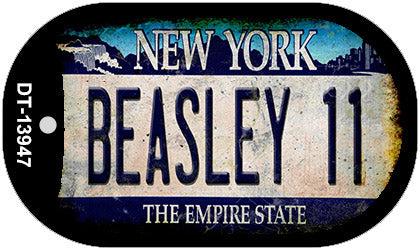 Beasley 11 New York Blue Novelty Metal Dog Tag Necklace