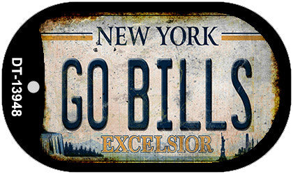 Go Bills New York White Novelty Metal Dog Tag Necklace