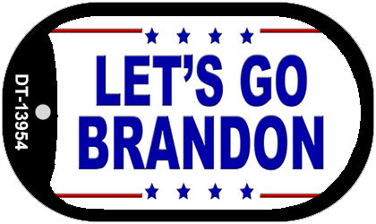 Lets Go Brandon Stars Novelty Metal Dog Tag Necklace