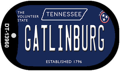 Gatlinburg Tennessee Blue Novelty Metal Dog Tag Necklace