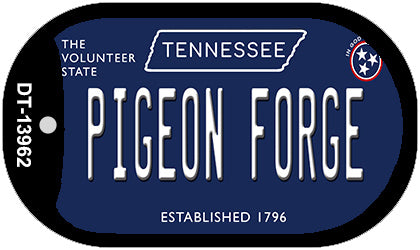 Pigeon Forge Tennessee Blue Novelty Metal Dog Tag Necklace