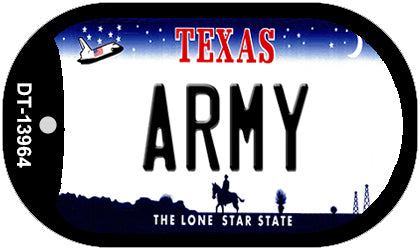 Texas Army Novelty Metal Dog Tag Necklace