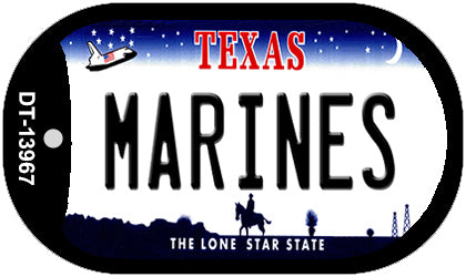 Texas Marines Novelty Metal Dog Tag Necklace