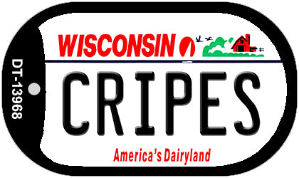 Cripes Wisconsin Novelty Metal Dog Tag Necklace