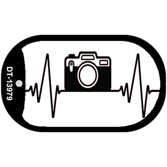 Photography Heart Beat Novelty Metal Dog Tag Necklace